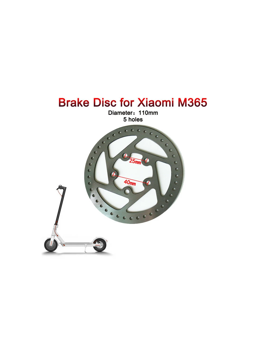110MM BAKRE BROMSSKIVA MED 5 HÅL XIAOMI M365 PRO 3 110MM BAKRE BROMSSKIVA MED 5 HÅL XIAOMI M365 PRO