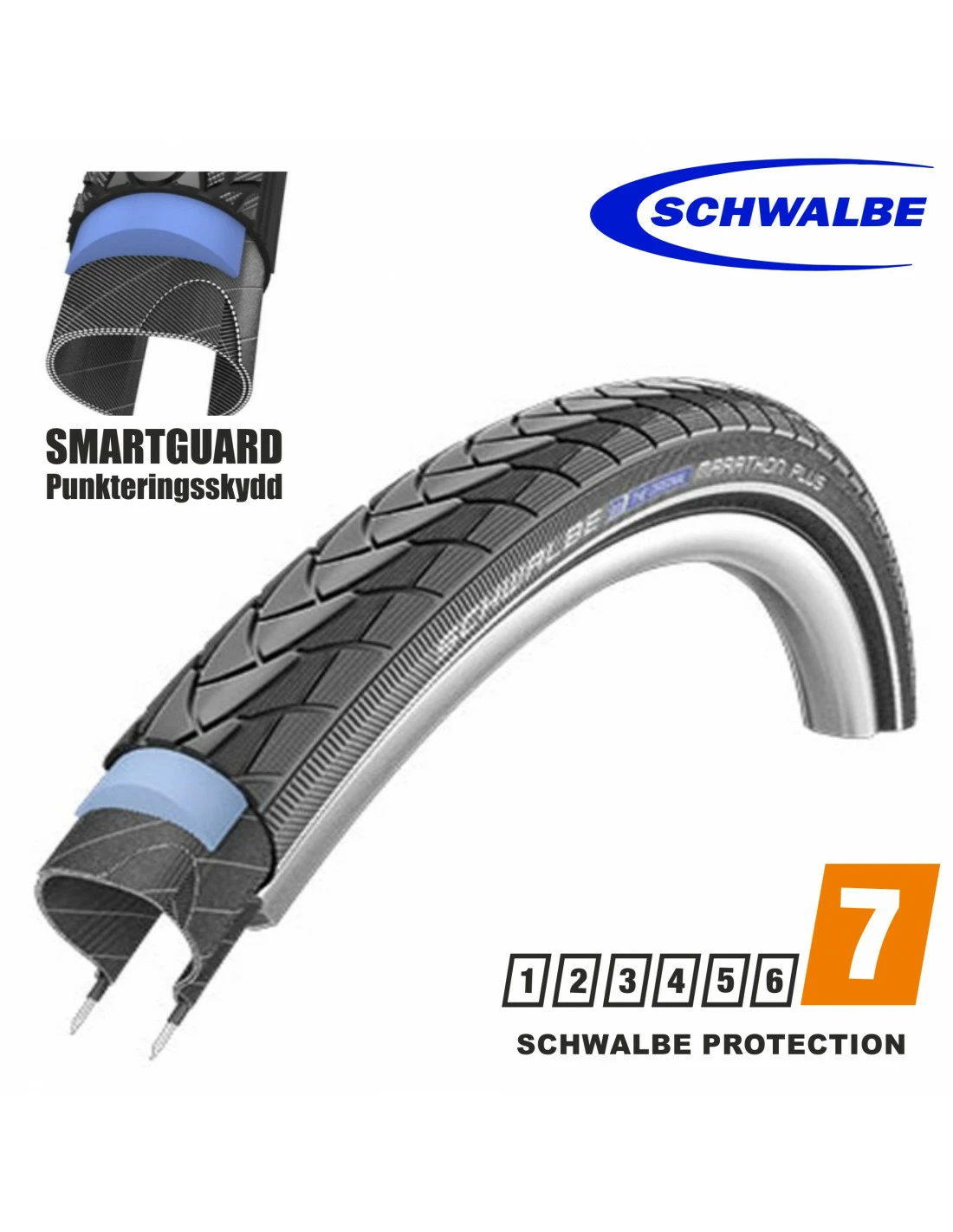 DÄCK 37-622 MARATHON PLUS SVART REFLEX 3 DÄCK 37-622 MARATHON PLUS SVART REFLEX