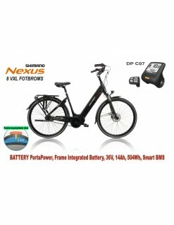 DEVRON E-BIKE BAFANG 8-vxl FOTBROMS MATT SVART 14A
