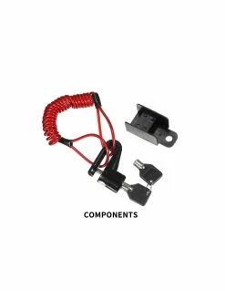 ELSCOOTER LÅS - SKIVBROMSLÅS MED STÅLVAJER - SVART