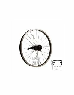 Hjul Bak 406mm Sv/sil 0-vxl, RD/passar Bla Crescent 20 From 08 Lekcykel Svart Na