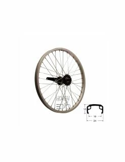 Hjul Bak 406mm Sv/sil 0-vxl, RD/passar Bla Crescent 20 From 08 Lekcykel Svart Na