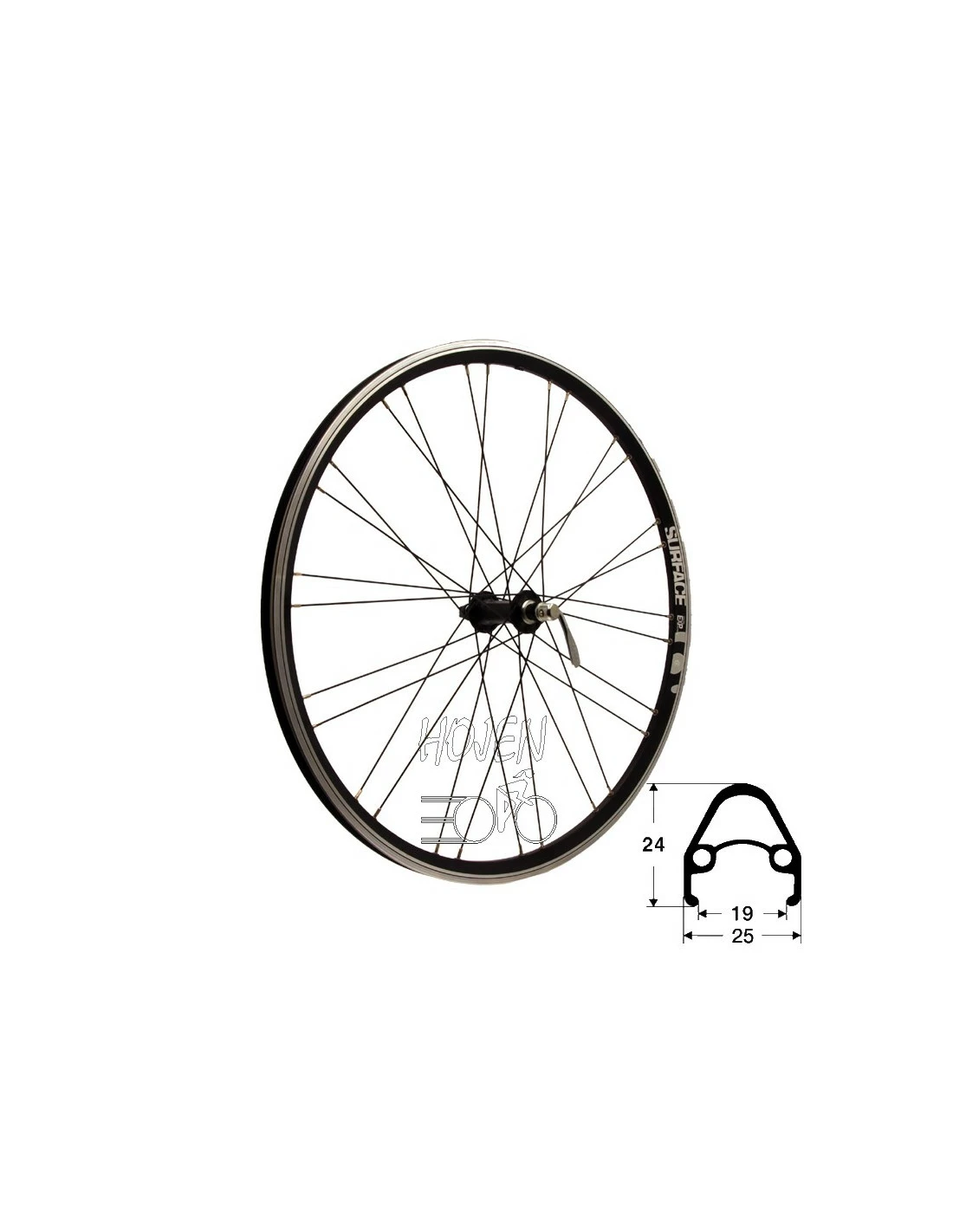 Hjul Fram 559-19 Db/sv RD/Shimano® RM-40 36h Snabbkoppling 252mm Eker 3 Hjul Fram 559-19 Db/sv RD/Shimano® RM-40 36h Snabbkoppling 252mm Eker