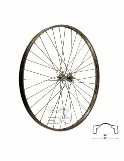 Hjul Fram 622-22 Rostfri Fa, RD/Joytech 36h Fast Axel 296mm Eker