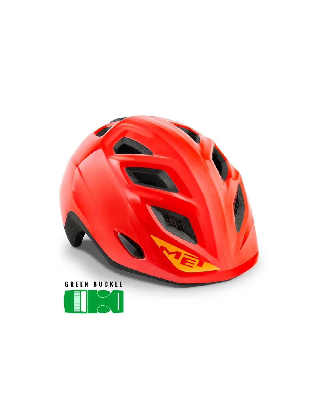 MET Helmet Elfo Green Buckle Red/Glossy Unisize (46-53 Cm) GRÖNT SPÄNNE 3 MET Helmet Elfo Green Buckle Red/Glossy Unisize (46-53 Cm) GRÖNT SPÄNNE
