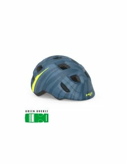 MET Helmet Hooray Blue Zebra/Glossy S (52-55 Cm) GRÖNT SPÄNNE