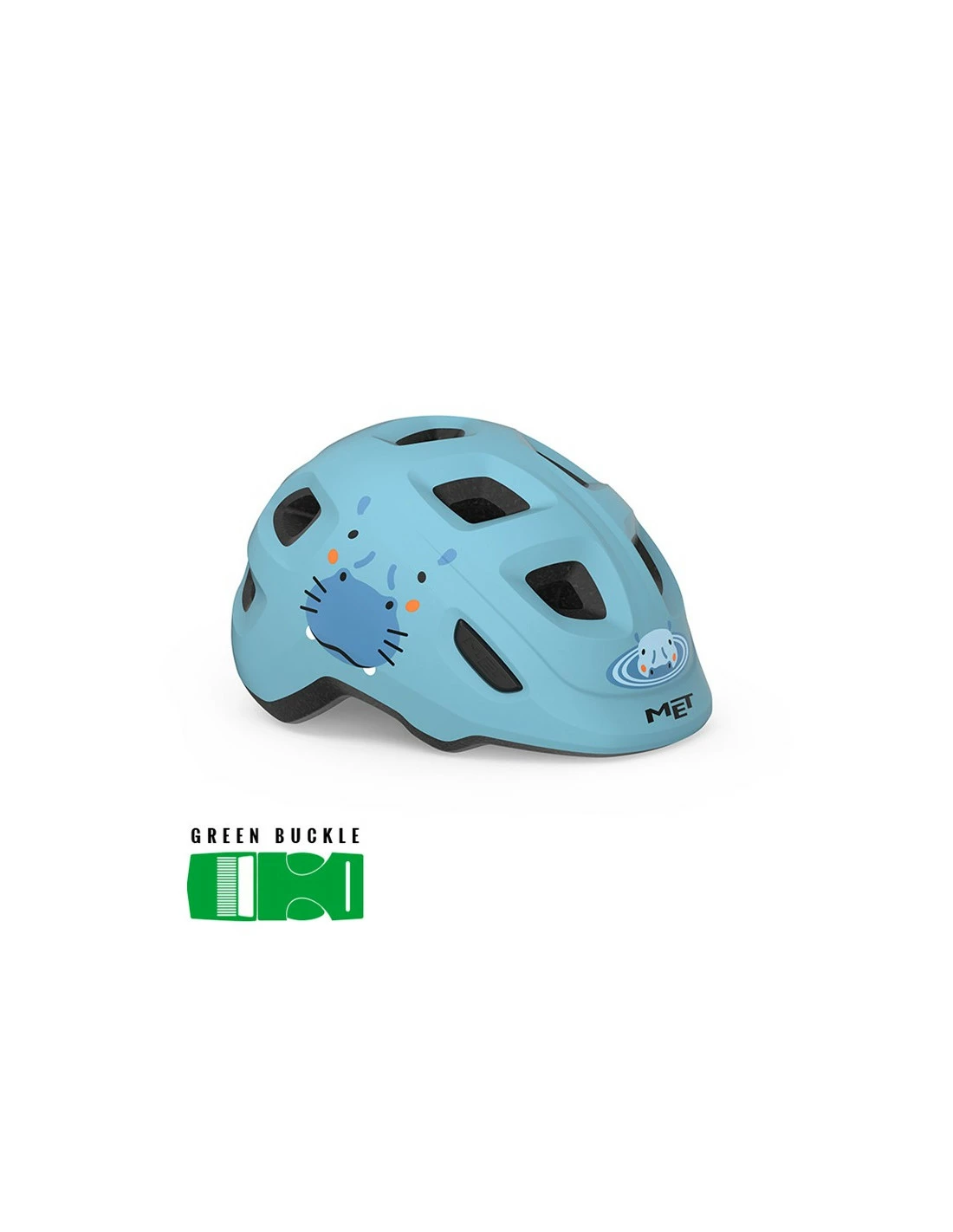 MET Helmet Hooray Pale Blue Hippo/Glossy S (52-55cm) GRÖNT SPÄNNE 3 MET Helmet Hooray Pale Blue Hippo/Glossy S (52-55cm) GRÖNT SPÄNNE