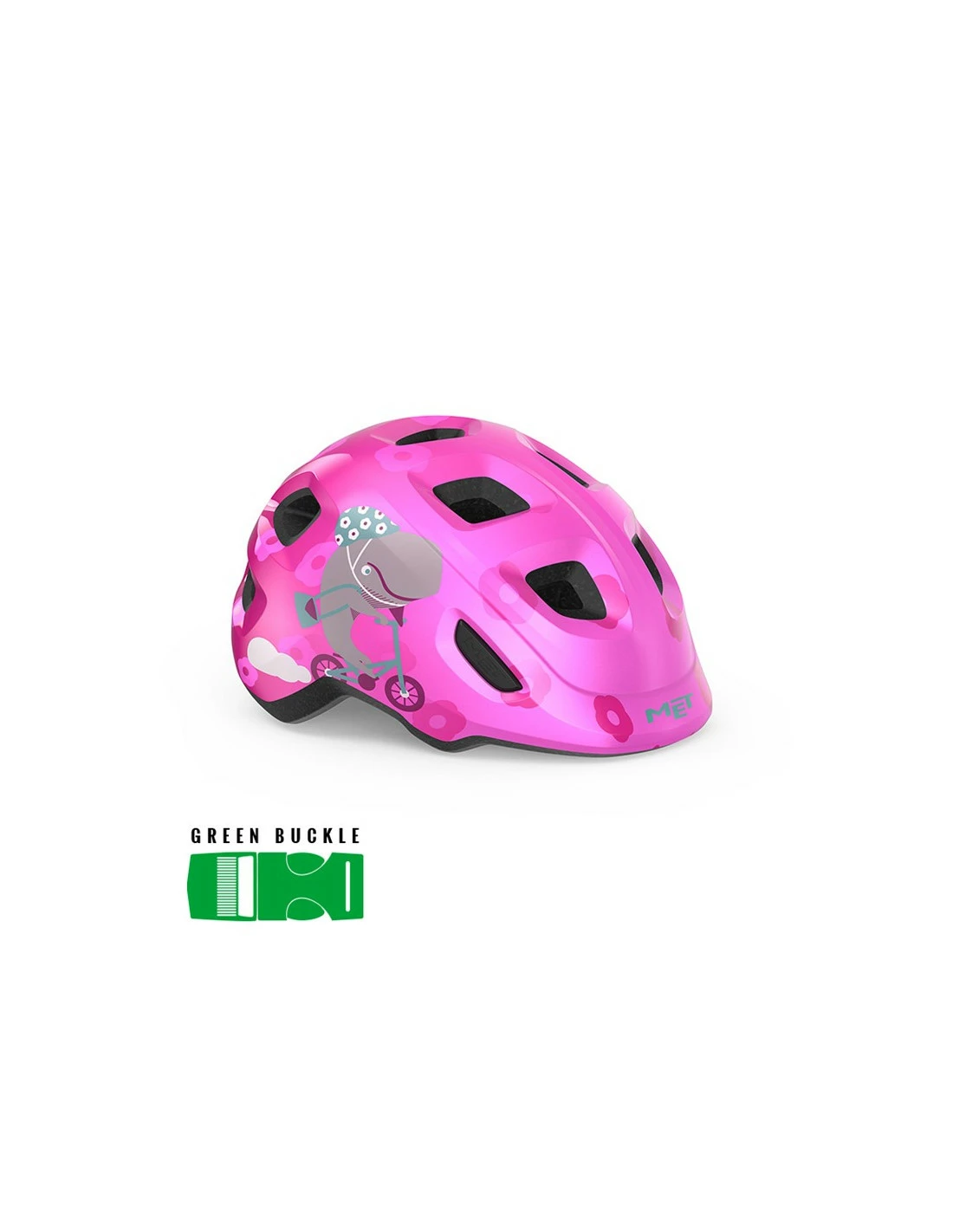 MET Helmet Hooray Pink Whale/Glossy S (52-55 Cm) GRÖNT SPÄNNE 4 MET Helmet Hooray Pink Whale/Glossy S (52-55 Cm) GRÖNT SPÄNNE - Bild 2